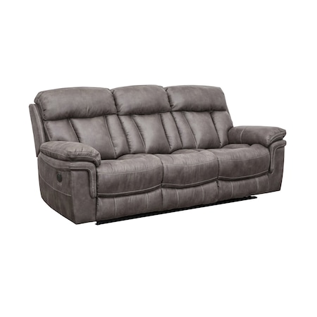 Armen Living Estelle Power Reclining Sofa in Gunmetal Fabric LCES3GM
